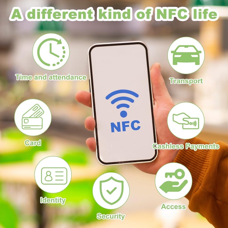Telooco NFC Tag NFC Stickers White NTAG215 Tag Rewritable Round Coin NFC Cards with Adhesive Back Compatible with Tagmo NFC Enabled Mobile Phones(30Pcs) - Image 5